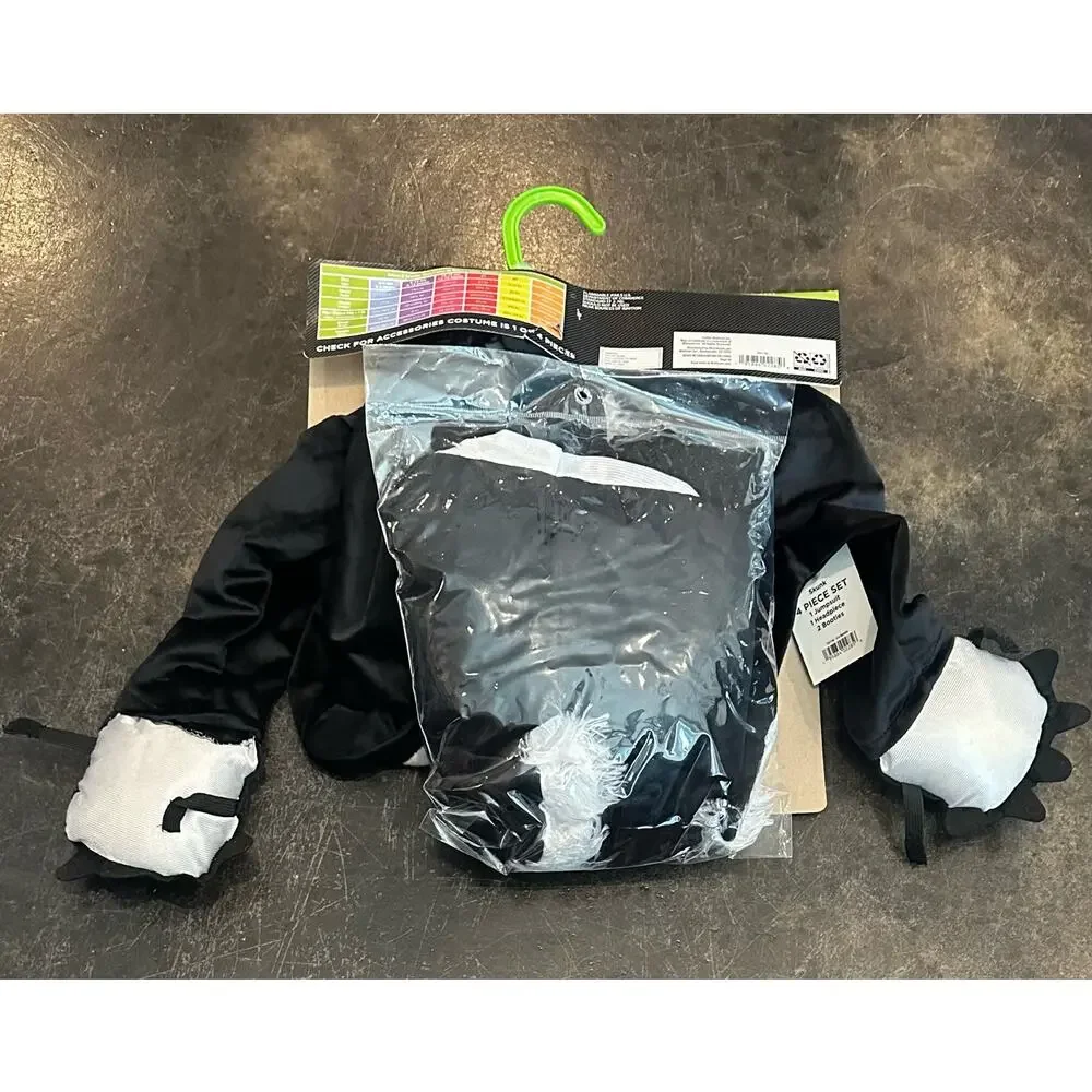 Infant Way to Celebrate Skunk Halloween Costume 0-6M, Black and White